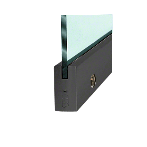 Black Powder Coated 3/8" Glass 4" Square Door Rail With Lock - 35-3/4" Length