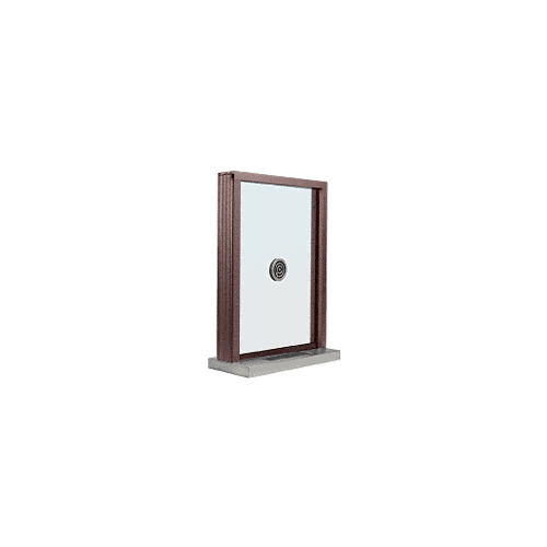 Dark Bronze Aluminum Standard Inset Frame Exterior Glazed Exchange Window with 12" Shelf and Deal Tray