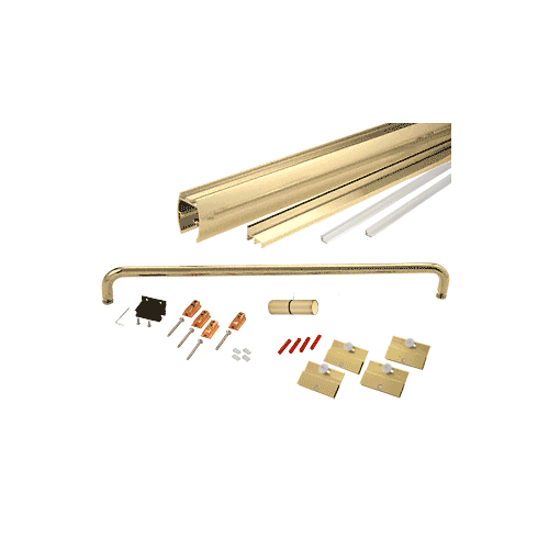 Brite Gold Anodized 72" x 60" Cottage CK Series Sliding Shower Door Kit with Clear Jambs for 1/4" Glass NO GLASS INCLUDED