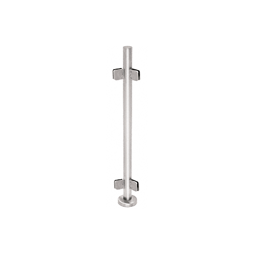 Polished Stainless 36" Steel Square Glass Clamp 135 Degree Center Post Railing Kit