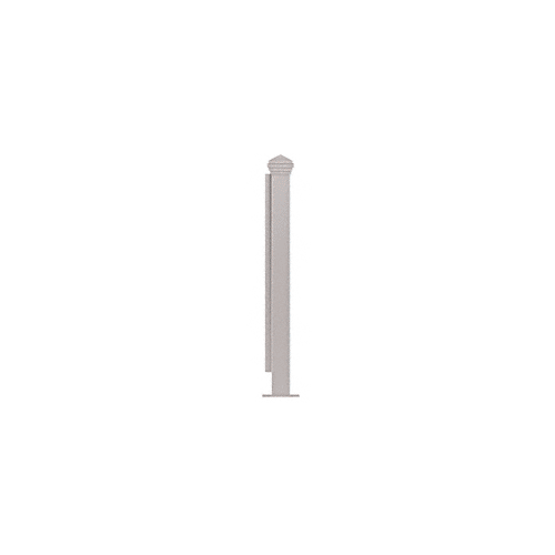 Brushed Stainless 18" High 1-1/2" Square PP42 Plaza Series Counter/Partition End Post With Air Space