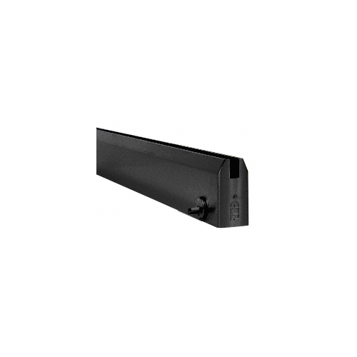 CRL DR4TBL38SL Black Powder Coated 3/8" Glass 4" Tapered Door Rail With Lock - 35-3/4" Length