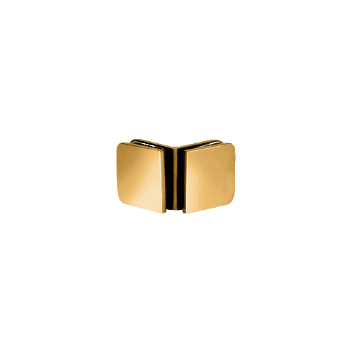 Polished Brass Roman Series 90 Degree Glass-to-Glass Clamp