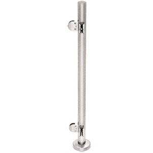 CRL PR42LPS Polished Stainless 42" Steel Round Glass Clamp 90 Degree Corner Post Railing Kit