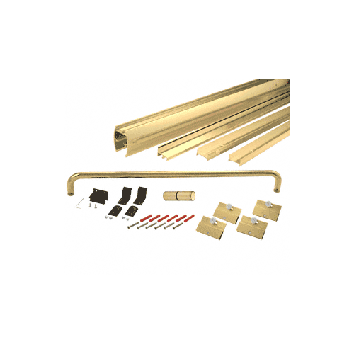 Brite Gold Anodized 60" x 72" Cottage DK Series Sliding Shower Door Kit with Metal Jambs for 1/4" Glass NO GLASS INCLUDED