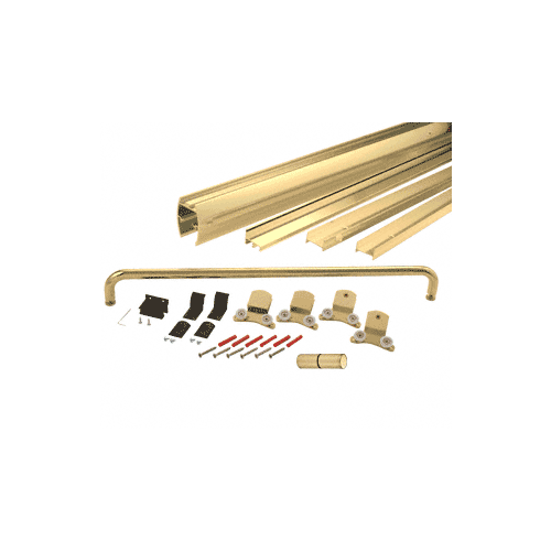 Brite Gold Anodized 72" x 60" Cottage DK Series Sliding Shower Door Kit with Metal Jambs for 3/8" Glass NO GLASS INCLUDED