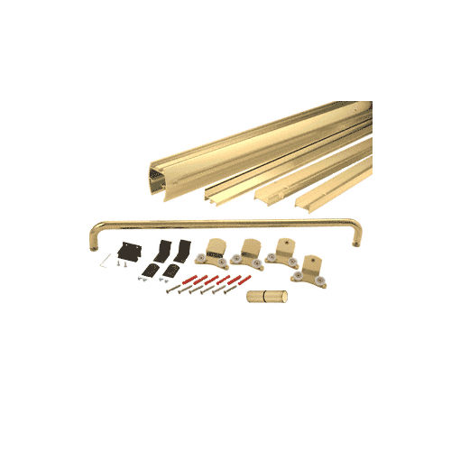 Brite Gold Anodized 72" x 80" Cottage DK Series Sliding Shower Door Kit With Metal Jambs for 3/8" Glass