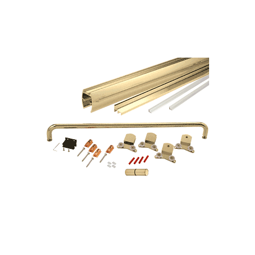 CRL CK386080BGA Brite Gold Anodized 60" x 80" Cottage CK Series Sliding Shower Door Kit with Clear Jambs for 3/8" Glass