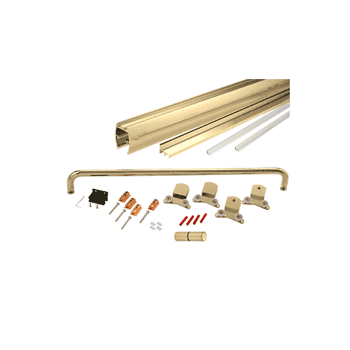 Brite Gold Anodized 72" x 80" Cottage CK Series Sliding Shower Door Kit with Clear Jambs for 3/8" Glass NO GLASS INCLUDED
