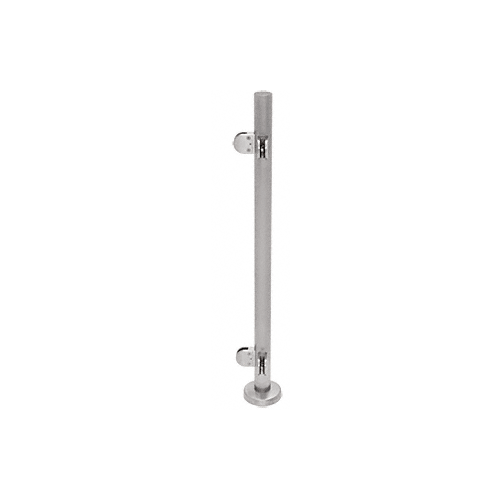 Brushed Stainless 36" Steel Round Glass Clamp 90 Degree Corner Post Railing Kit