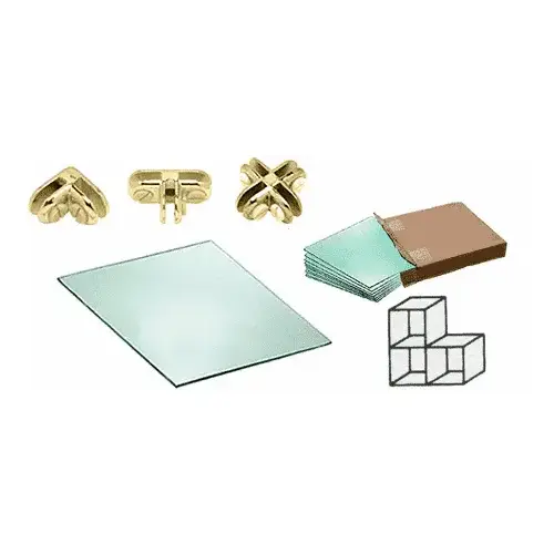 3 Cube Tempered Glass Displayer with Brass Connectors