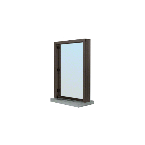 Dark Bronze Bullet Resistant 24" Wide Interior Window with Surround Sound and Shelf with Deal Tray for 4-7/8" Thick Walls
