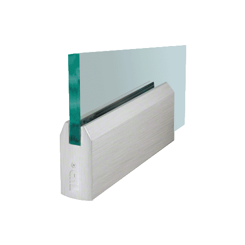 CRL DR4TBS12P Brushed Stainless 1/2" Glass 4" Tapered Door Rail Without Lock - 9-1/2" Patch