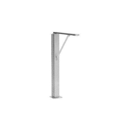 CRL SG40124LEBS Brushed Stainless Left Hand Closed End 24" Plaza Series Sneeze Guard Post with Top Shelf