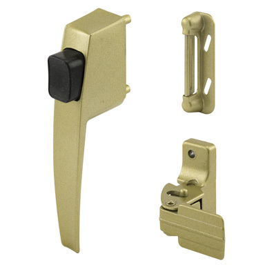 Gold Screen and Storm Door Push Button Latch with 1-3/4" Screw Holes