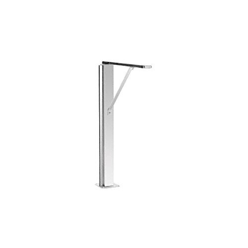 CRL SG40124LEPS Polished Stainless Left Hand Closed End 24" Plaza Series Sneeze Guard Post With Top Shelf