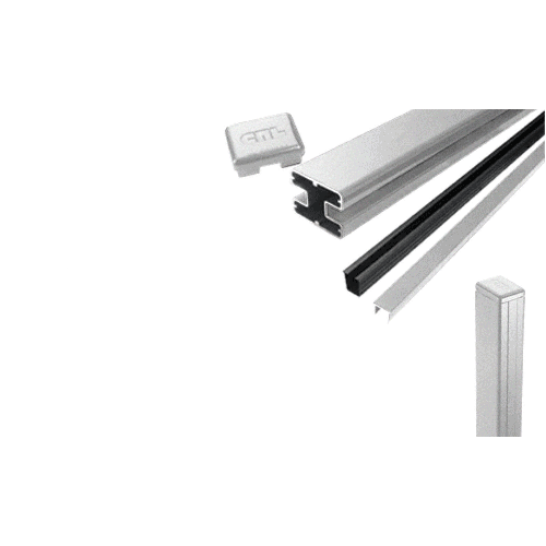 Silver Metallic AWS 2" x 2-5/8" Rectangular 180 Degree 60" End Post Kit