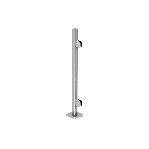 CRL SPS36EBS Brushed Stainless 36" Steel Square Glass Clamp End Square Post Railing Kit