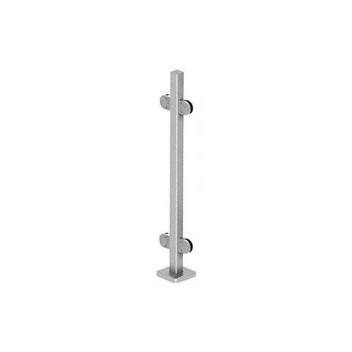 CRL SPR36CBS Brushed Stainless 36" Steel Square Glass Clamp 180 Degree Center Square Post Railing Kit