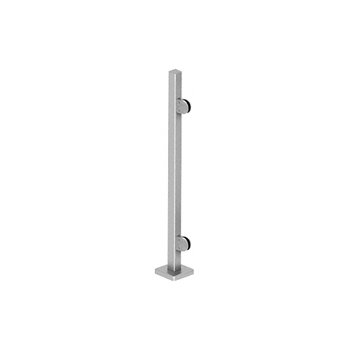 CRL SPR36EBS Brushed Stainless 36" Steel Square Glass Clamp End Square Post Railing Kit