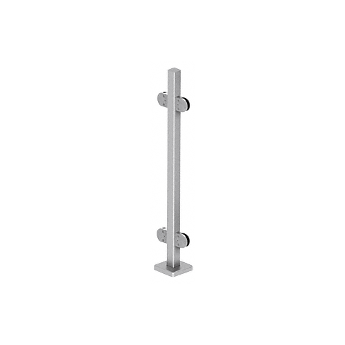 CRL SPR42CBS Brushed Stainless 42" Steel Round Glass Clamp 180 Degree Center Square Post Railing Kit