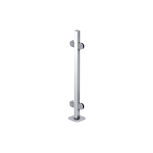 CRL SPR42CPS Polished Stainless 42" Steel Round Glass Clamp 180 Degree Center Square Post Railing Kit