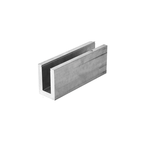 L68S Series Mill Aluminum 118-1/8" Long Square Base Shoe Undrilled for 11/16" Glass