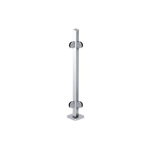 Polished Stainless 36" Steel Square Glass Clamp 90 Degree Corner Square Post Railing Kit