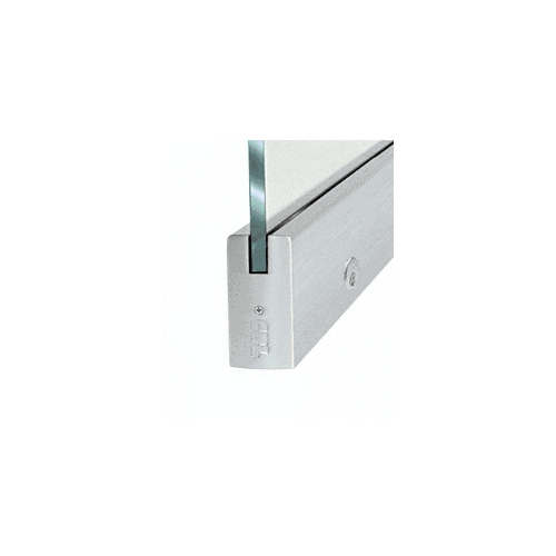 CRL P4BS12SEL Dry Glazed Frameless Glass 3'-0" P-Style Brushed Stainless Single Door Complete Entrance Kit - with Lock