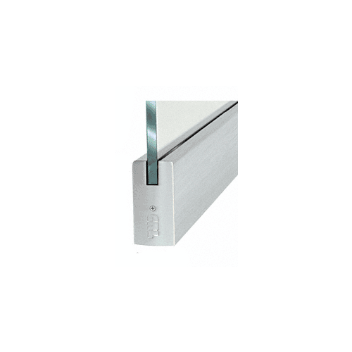 CRL P4BS12SE Dry Glazed Frameless Glass 3'-0" P-Style Brushed Stainless Single Door Complete Entrance Kit - without Lock