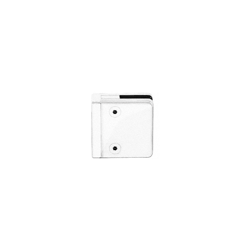 White Z-Series Square Type Flat Base Zinc Clamp for 3/8" and 1/2" Glass with Repositionable Plate