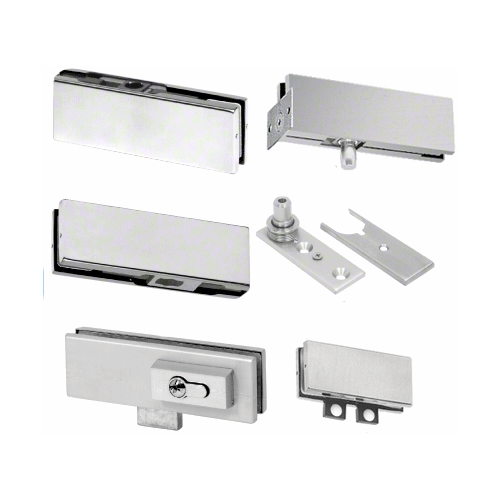 CRL ALUM-PHE6LBS-VCP-1 Brushed Stainless European Patch Door Kit for ...