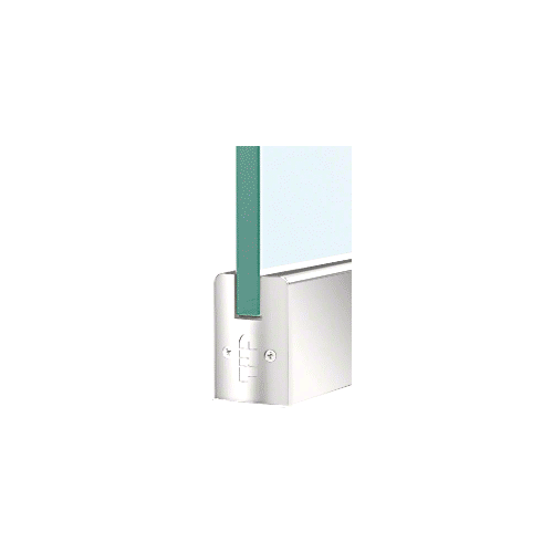 Polished Stainless 3/8" Glass Low Profile Square Door Rail with Lock - 35-3/4" Length