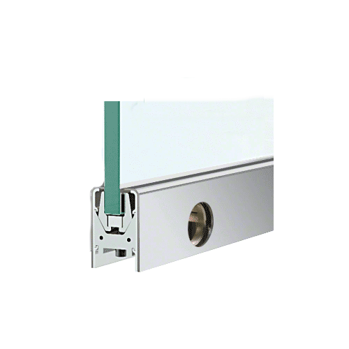 CRL DR2SSA38SL Satin Anodized 3/8" Glass Low Profile Square Door Rail With Lock - 35-3/4" Length