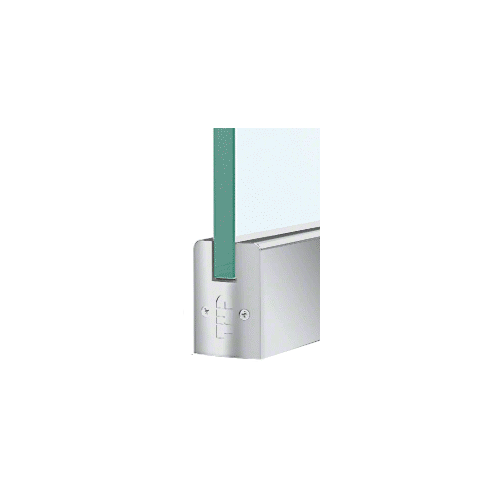 Satin Anodized 3/8" Glass Low Profile Square Door Rail With Lock - Custom Length
