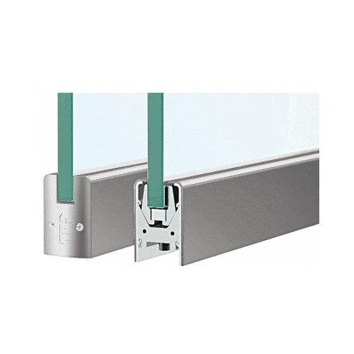 CRL DR2SSA38S Satin Anodized 3/8" Glass Low Profile Square Door Rail Without Lock - 35-3/4" Length