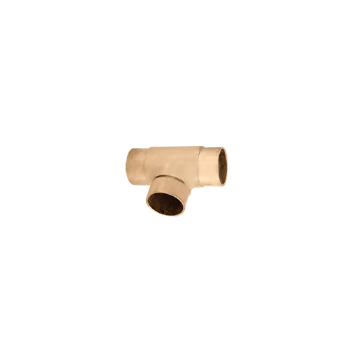 Satin Brass Flush Tee for 1-1/2" Tubing