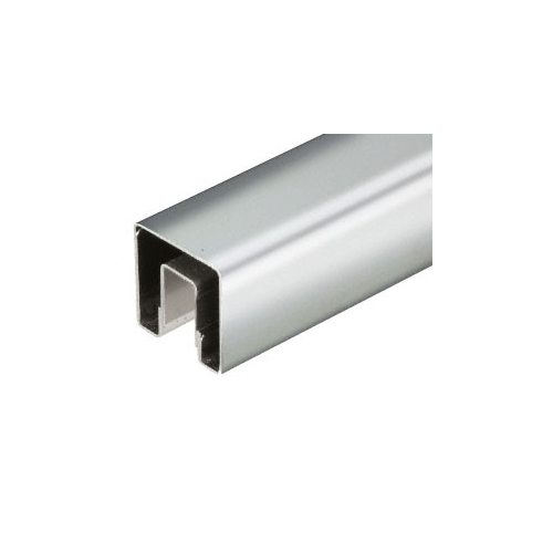 Polished Stainless 2" Square Premium Cap Rail for 1/2" or 5/8" Glass - 168" Long