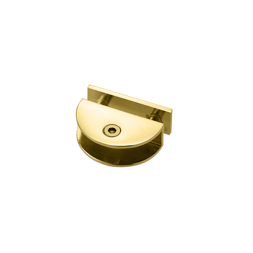 Polished Brass Thru-Glass Rounded Shelf Clamp