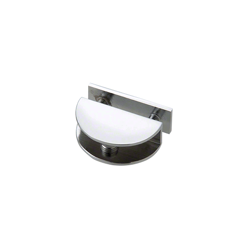 Polished Chrome Thru-Glass Rounded Shelf Clamp