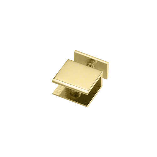 Polished Brass Thru-Glass Square Cornered Shelf Clamp