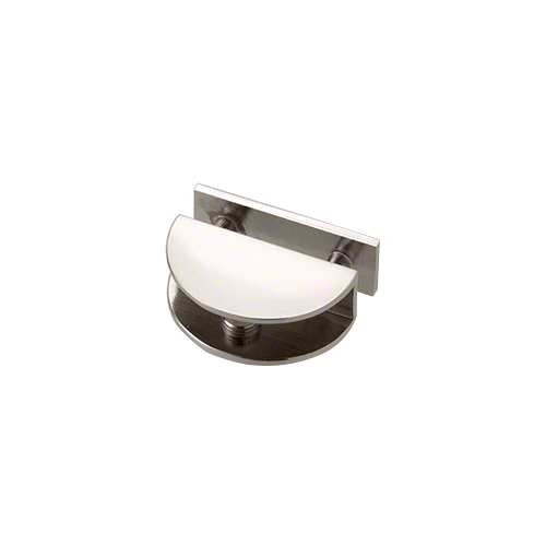 Polished Nickel Thru-Glass Rounded Shelf Clamp