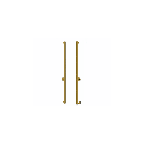 Satin Brass Right Hand Swing Rail Mount Keyed Access 'F' Bottom Secured Deadbolt Exterior Handle for 5/8" Glass