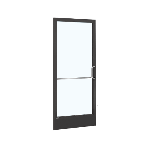Black Anodized Custom Pair Series 250 Narrow Stile Geared Hinged Entrance Doors for Overhead Concealed Door Closers