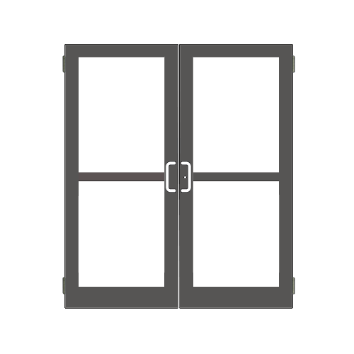 Black Anodized Custom Pair Series 400 Medium Stile Butt Hinged Entrance Door With Panics for Surface Mount Door Closers