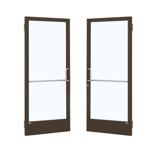 Bronze Black Anodized Custom Pair Series 250 Narrow Stile Butt Hinge Entrance Doors for Surface Mount Door Closers