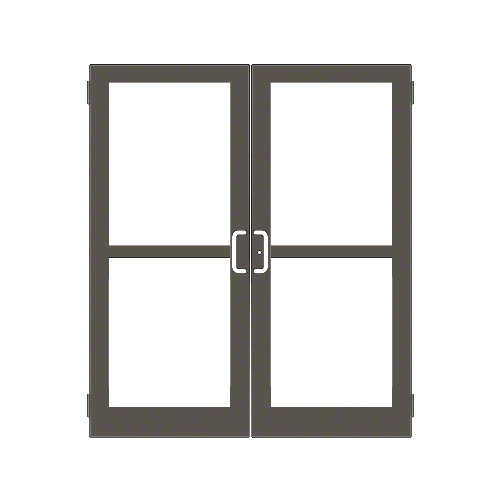 Class I Bronze Black Anodized Custom Pair Series 400 Medium Stile Butt Hinged Entrance Door With Panics for Surface Mount Door Closers