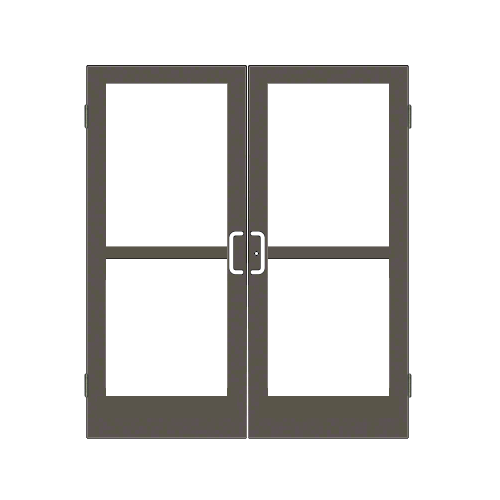 Bronze Black Anodized Custom Pair Series 400 Medium Stile Butt Hinged Entrance Doors With Panics for Surface Mount Door Closers