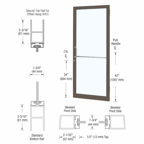 CRL-U.S. Aluminum DC21422 Bronze Black Anodized Custom Single 36