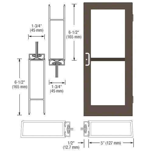 CRL-U.S. Aluminum DZ51422 Class I Bronze Black Anodized Custom Single ...